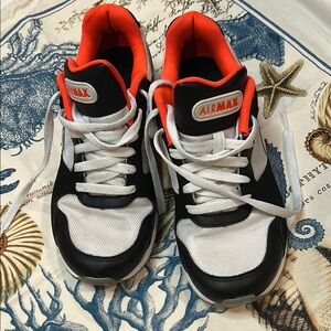 Nike Air Max Black White Orange Athletic Shoes